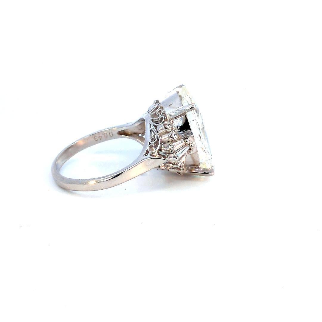 Bague en platine avec saphir jaune de Ceylan certifié naturel de 11,38 carats Pour femmes en vente