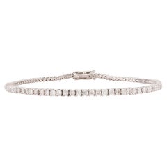 Bracelet tennis en or blanc massif 18 carats avec diamants certifiés 2,14 ct. pt.