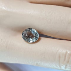 Natural certificado, 3,03 ct. Zafiro verde azulado