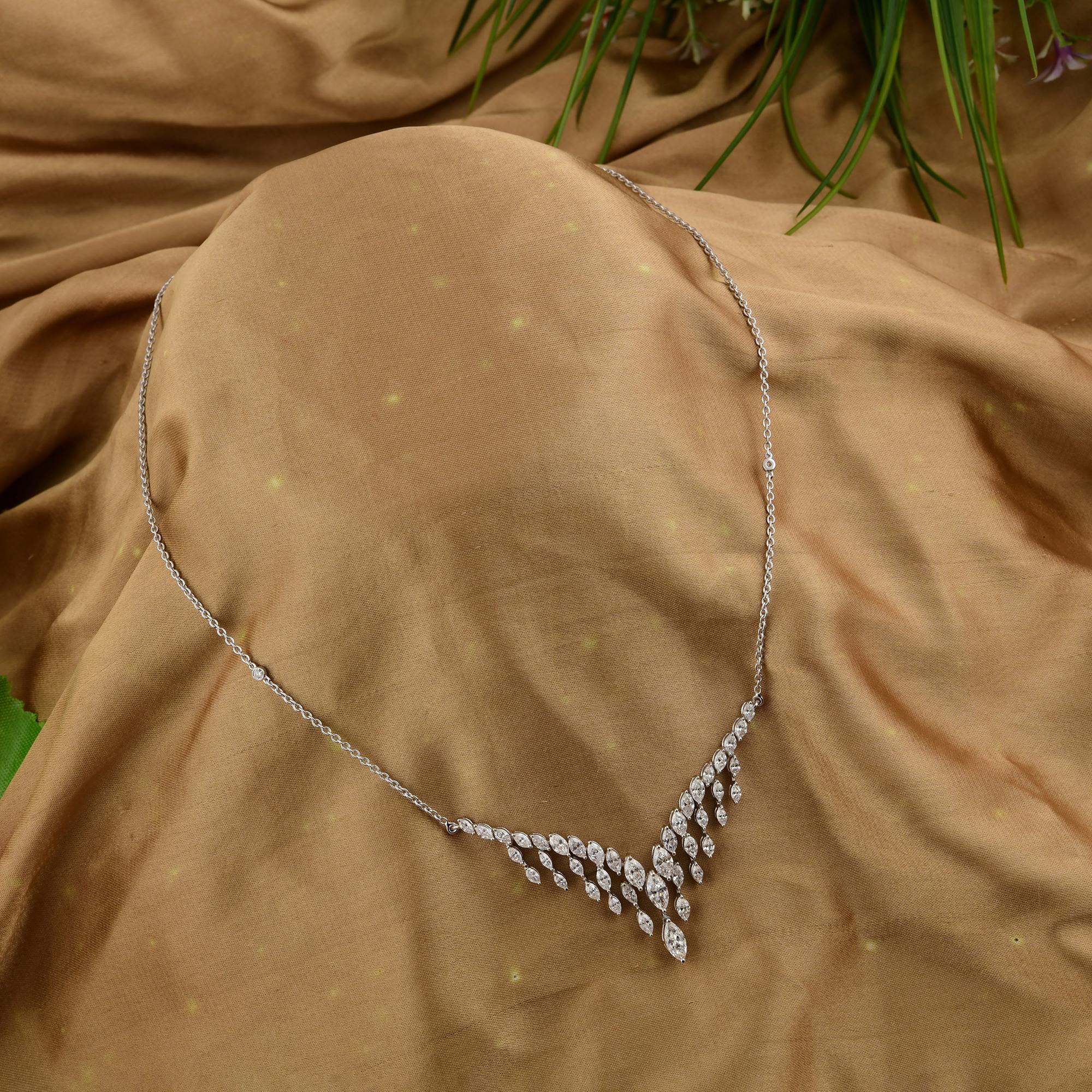 Zertifizierte natürliche 3,46 Karat Diamant-Anhänger Kette Halskette 18 Karat Weißgold im Zustand „Neu“ im Angebot in Diera, Dubai