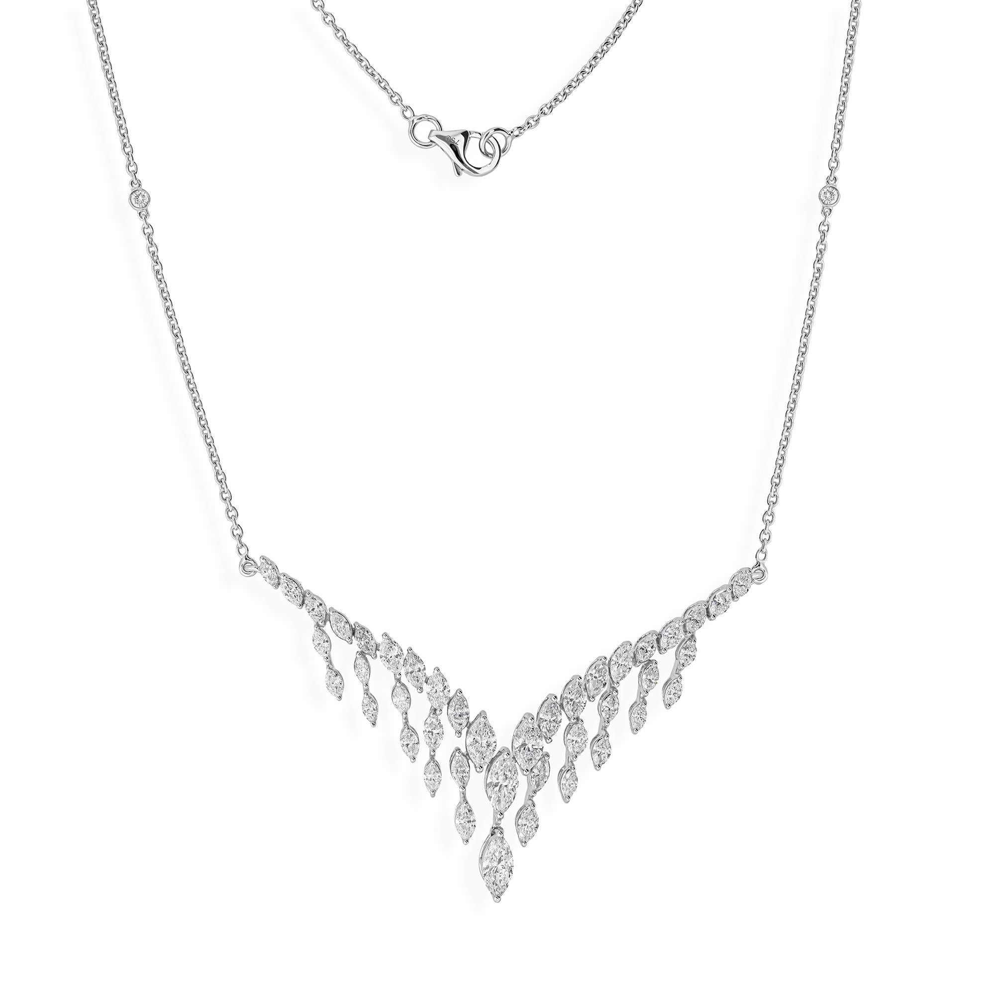 Zertifizierte natürliche 3,46 Karat Diamant-Anhänger Kette Halskette 18 Karat Weißgold Damen im Angebot