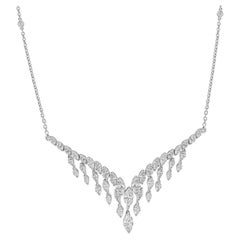 Zertifizierte natürliche 3,46 Karat Diamant-Anhänger Kette Halskette 18 Karat Weißgold