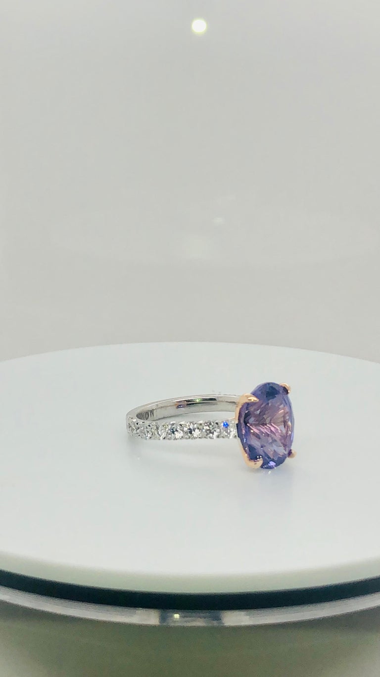 Certified Natural 5.23 Carat Sri Lankan Purple Sapphire Diamond ...