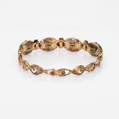 Certified Natural A Grade Jadeite Jade Bracelet Vintage 14k Gold Certificate