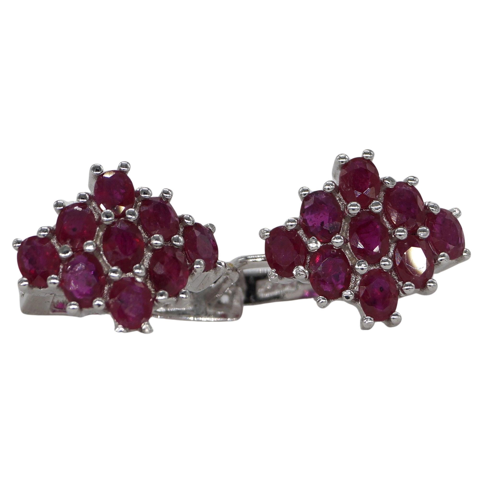 SKU- PJE560D

Royal Floral ruby 925 silver Earring consists of:
Gross weight-  4.200grams

Gemstone name- Ruby
Gemstone type- Natural real
Gemstone color- Deep red
Gemstone Lab Certificate- Yes

Metal- Silver
Metal purity- 925 sterling silver
Metal