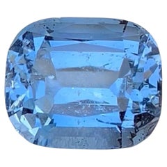 Certified Natural Blue Aquamarine 11.98 Ct Cushion Cut Loose Gemstone for Ring