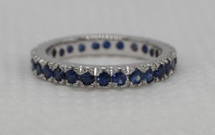 Zertifizierter natürlicher blauer Saphir-Ring aus Sterlingsilber und Weißgold Vermeil
