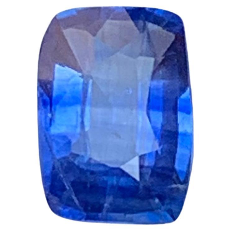 Certified Natural Blue Sapphire Cushion Cut 1.03 Carat Loose Gemstone for Ring For Sale