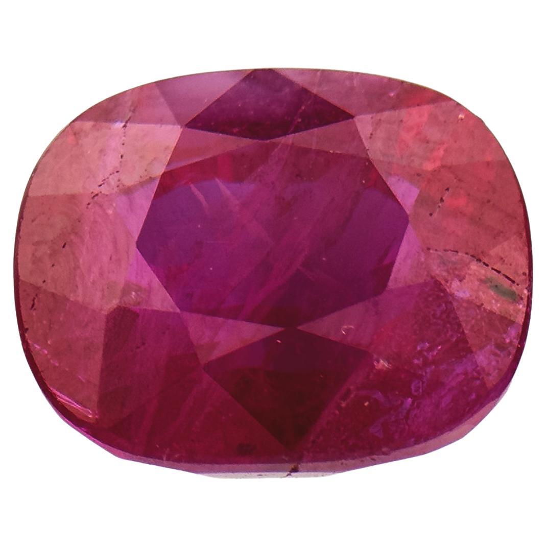 Certified Natural Burmese Oval Cushion Ruby Loose Gemstone for Rings For Sale