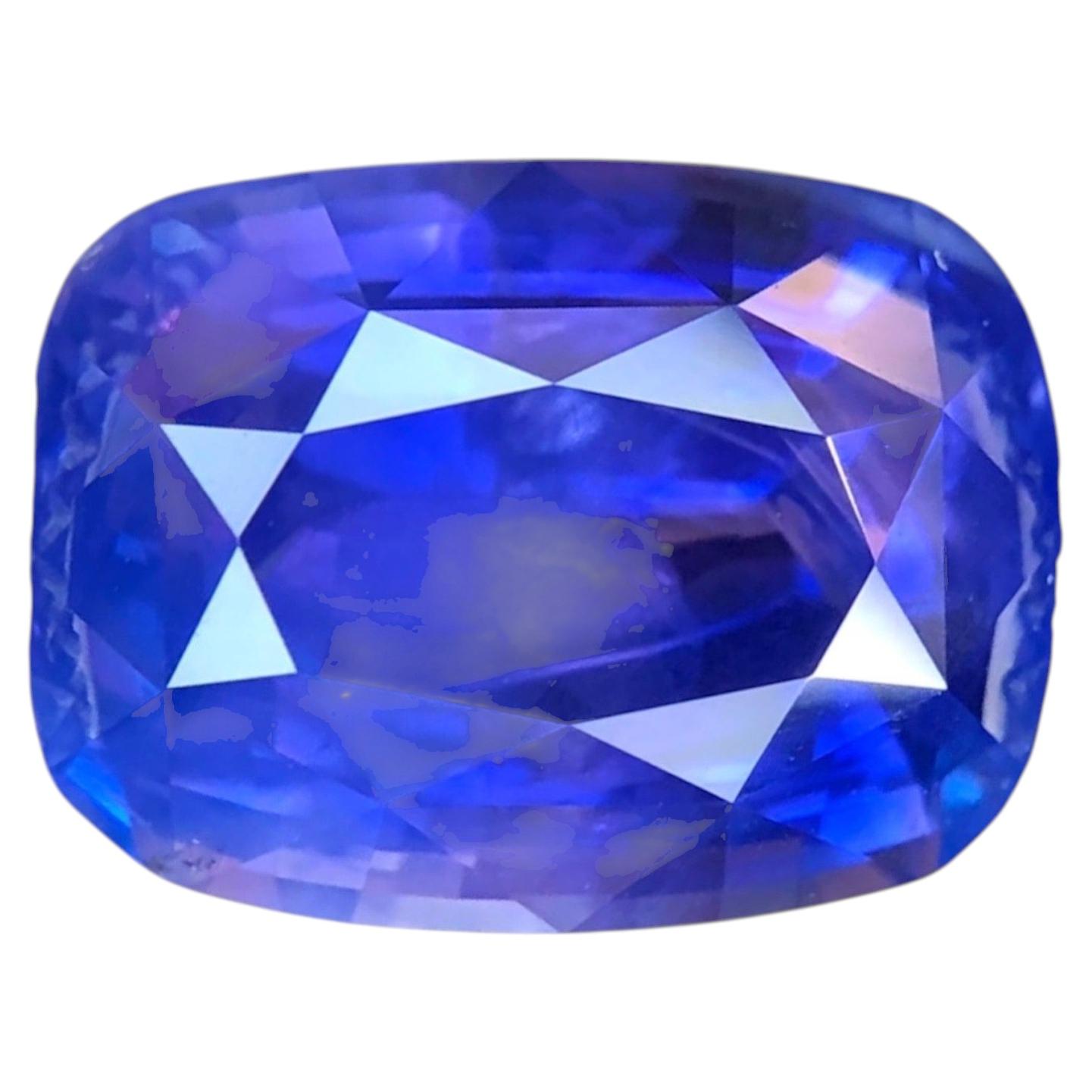 Certified Natural Color-Change Blue Sapphire 6.01 Ct Cushion Cut Loose Gemstone