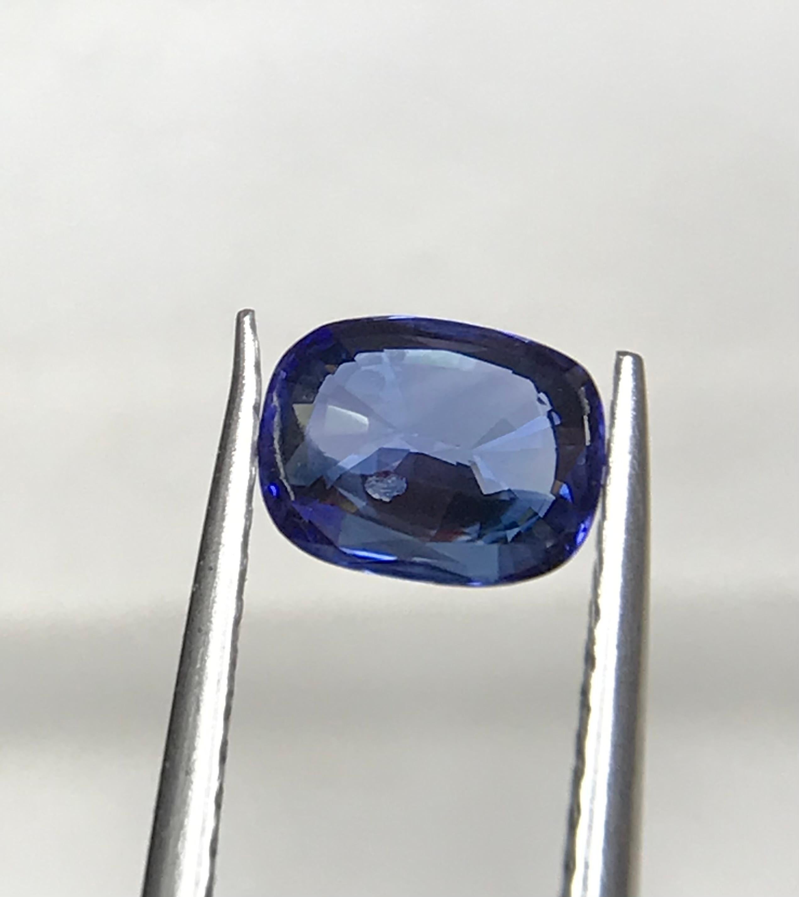 Zertifizierte natürliche Korund blauer Saphir Ring lose Edelstein 1,08 Ct Cushion Cut im Zustand „Neu“ im Angebot in Peshawar, PK