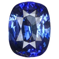 Certified Natural Corundum Blue Sapphire Ring Loose Gemstone 1.08 Ct Cushion Cut