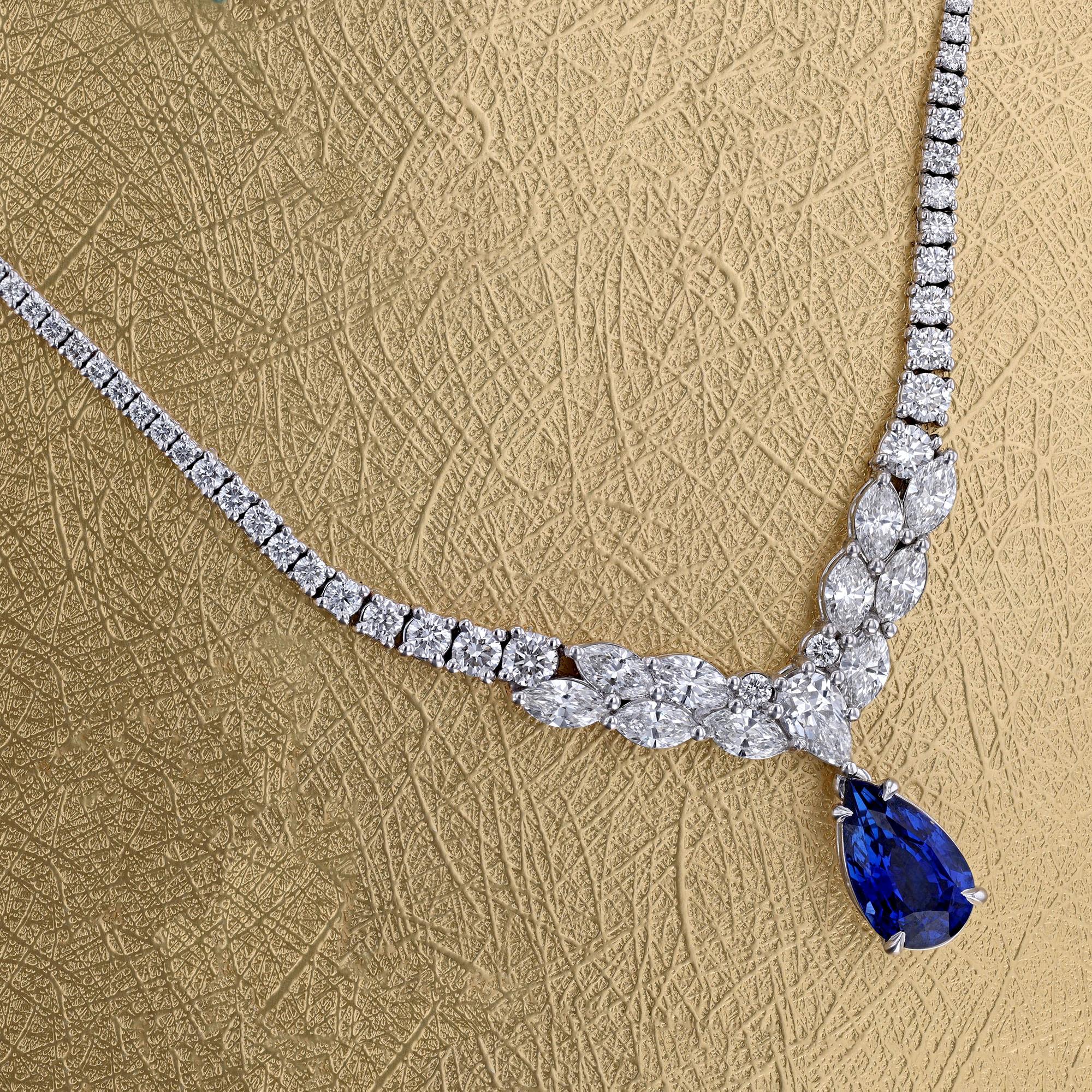 teardrop sapphire necklace