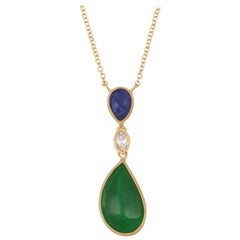 Certified Natural Designer Green Jade Necklace