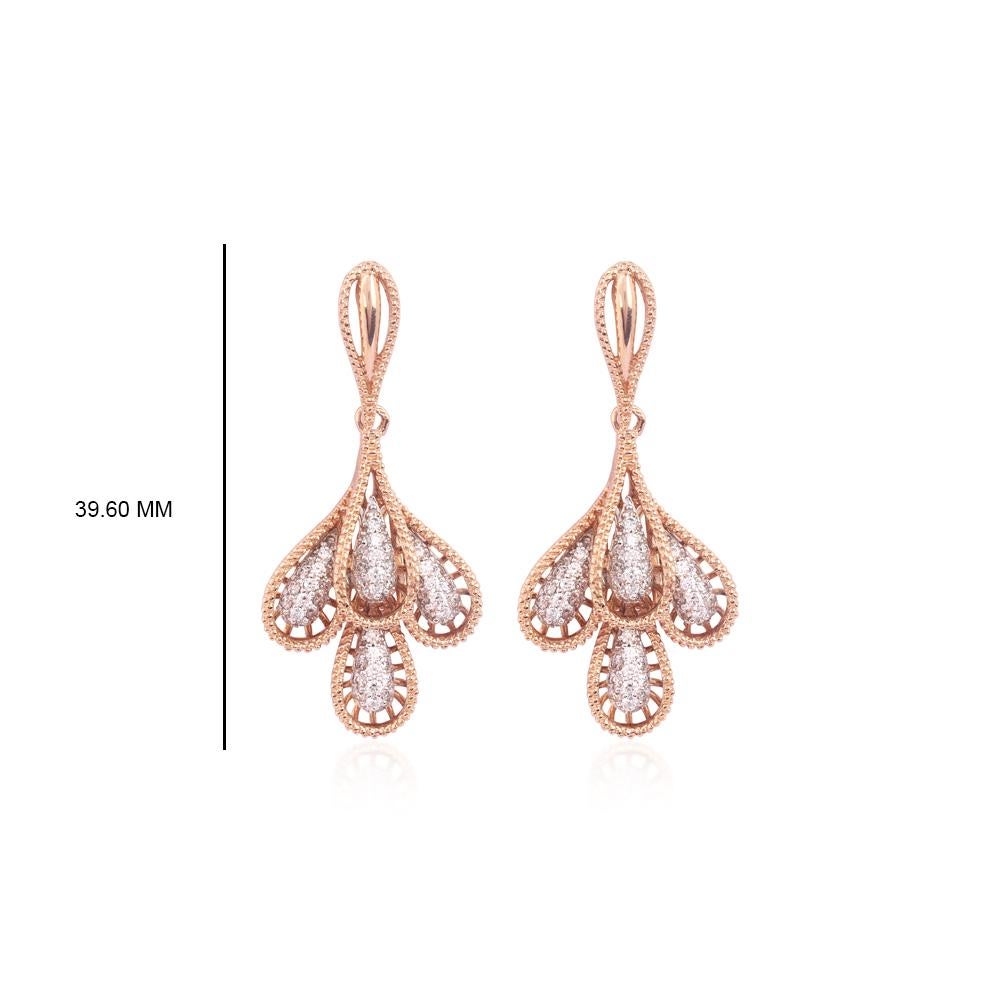 IGI Certified 18K Gold 1.5ct Natural Diamond F-VVS Designer Pendant Earrings Set For Sale 1
