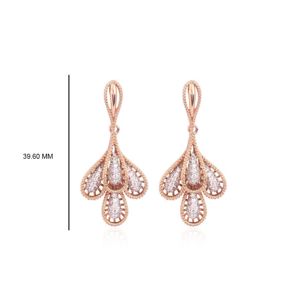 IGI-zertifizierte 18 Karat Gold 1,5 Karat natürliche Diamant F-VVS Designer-Ohrringe mit Anhänger im Angebot 1