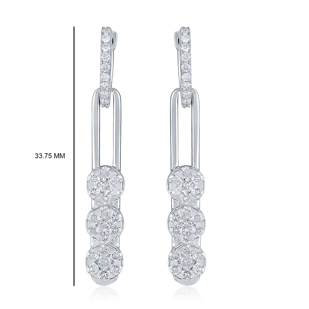 GSI Certified 2.8ct Natural Diamonds 14K Gold Y Necklace Long Earrings Set Pour femmes en vente