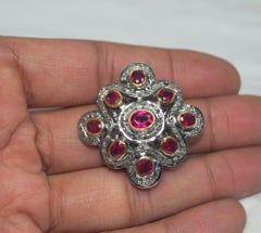 Certified natural diamonds ruby sterling silver statement ring wedding ring