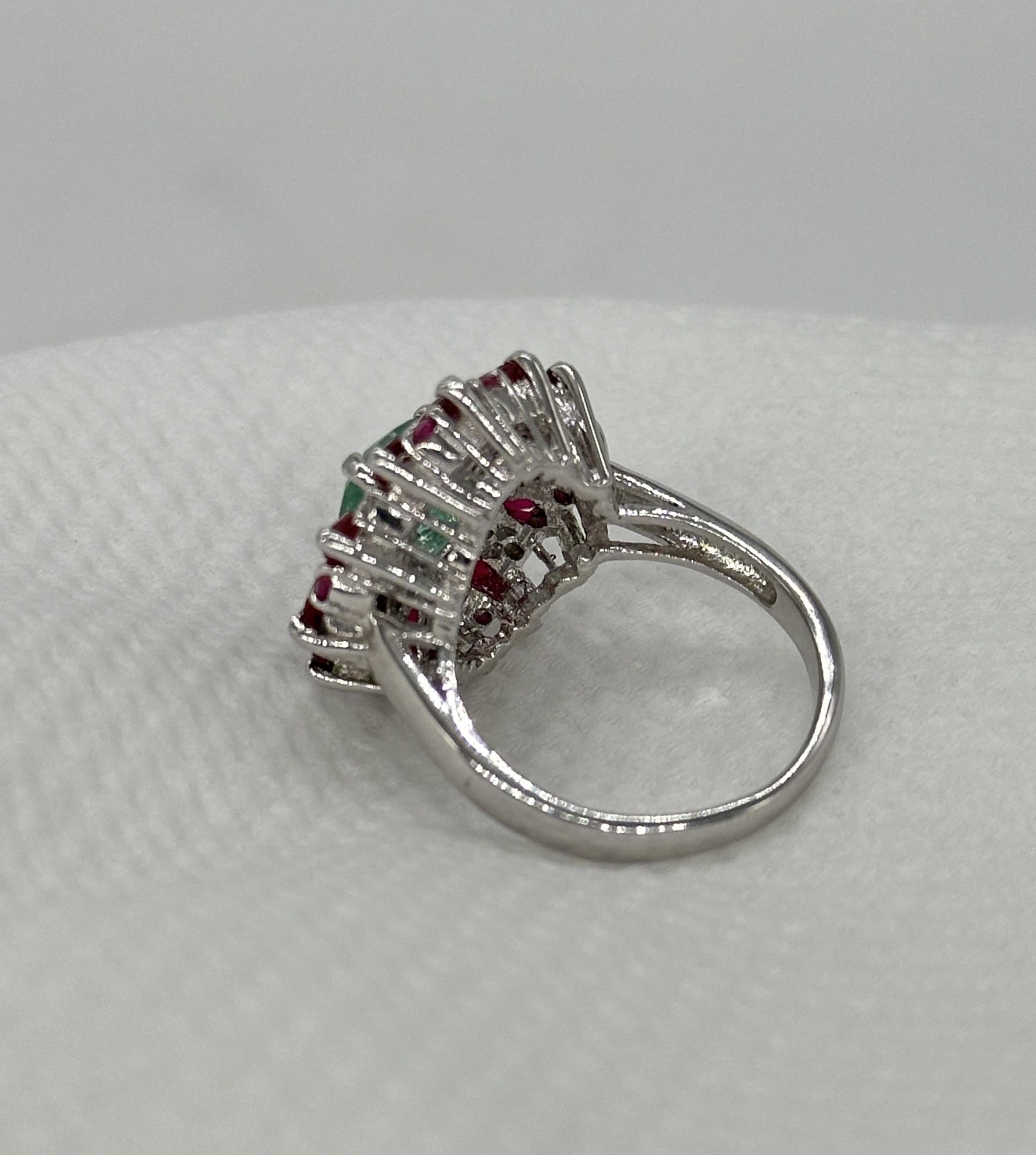 Zertifizierter natürlicher Smaragdblauer Saphir Band Weißgold Vermeil Cocktail-Ring für Damen oder Herren im Angebot