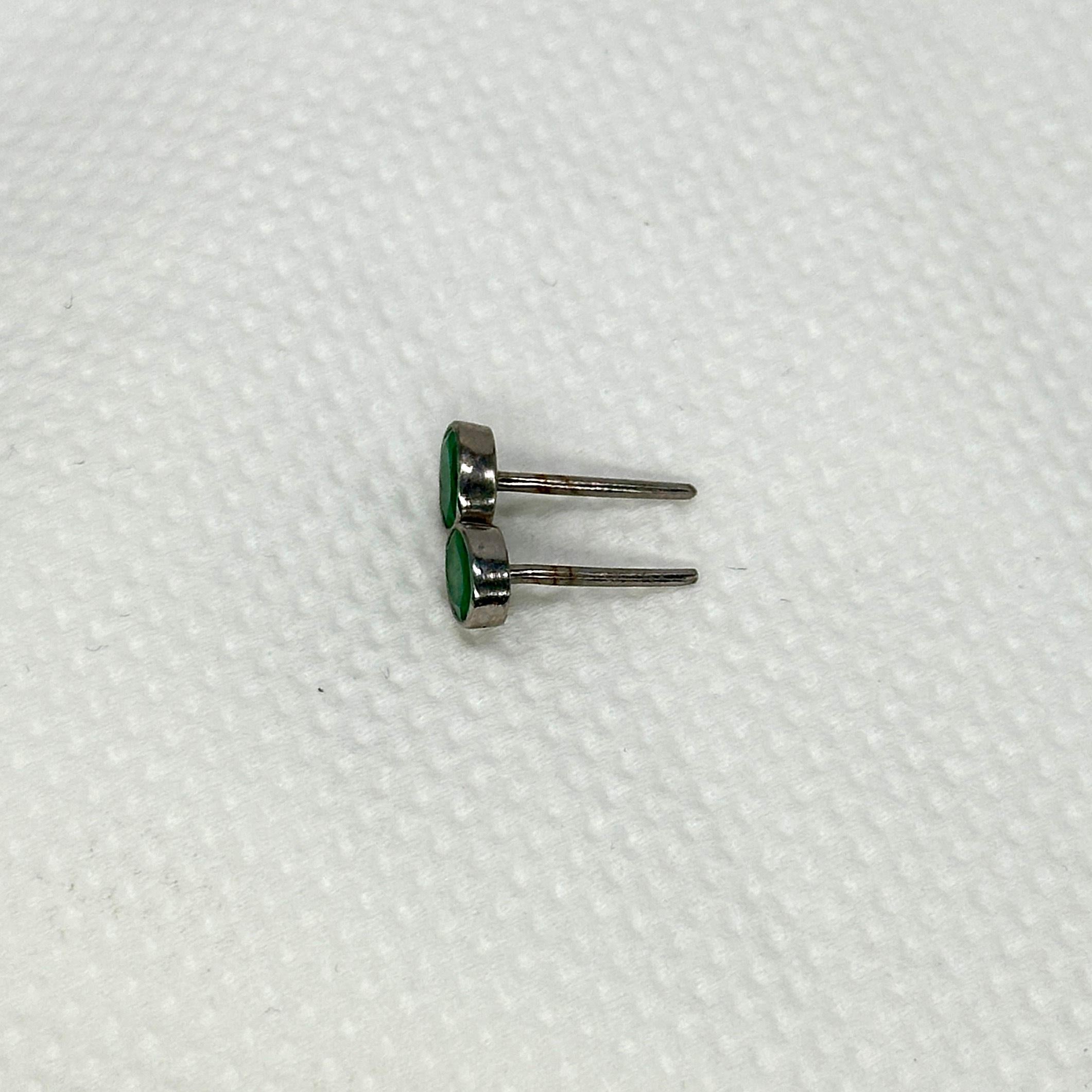 Certified Natural Smaragde Sterling 925 Silber Ohrringe Ohrstecker im Angebot 2