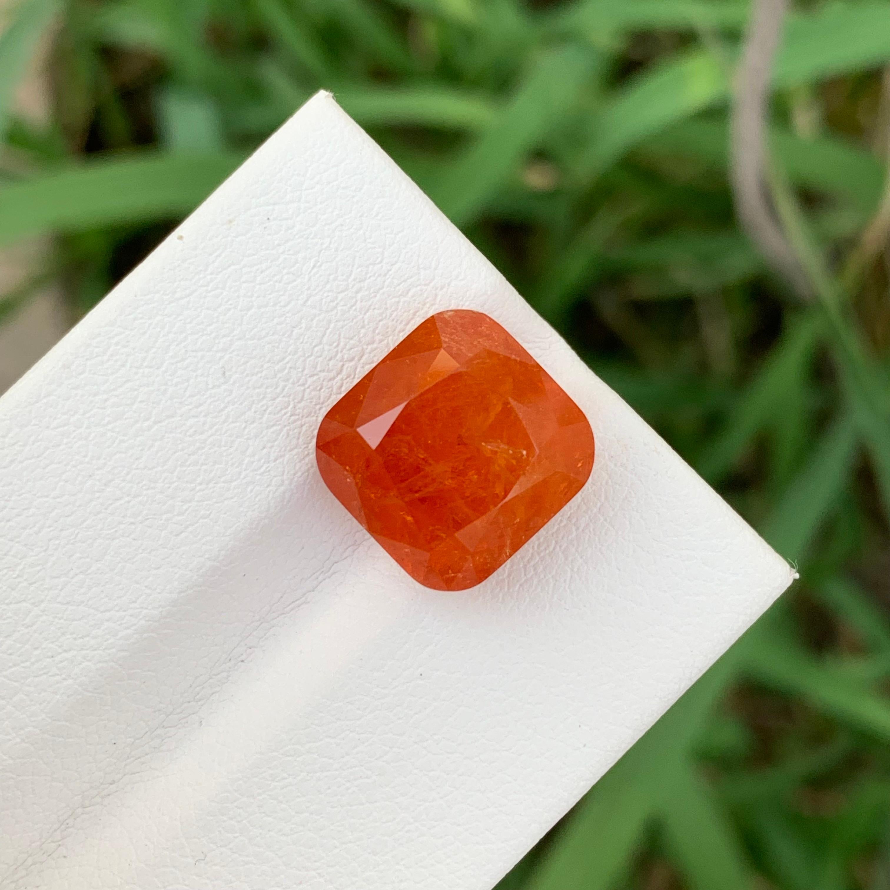 Pierre précieuse certifiée naturelle facettée grenat spessartine taille coussin de 12,07 carats en vente 5