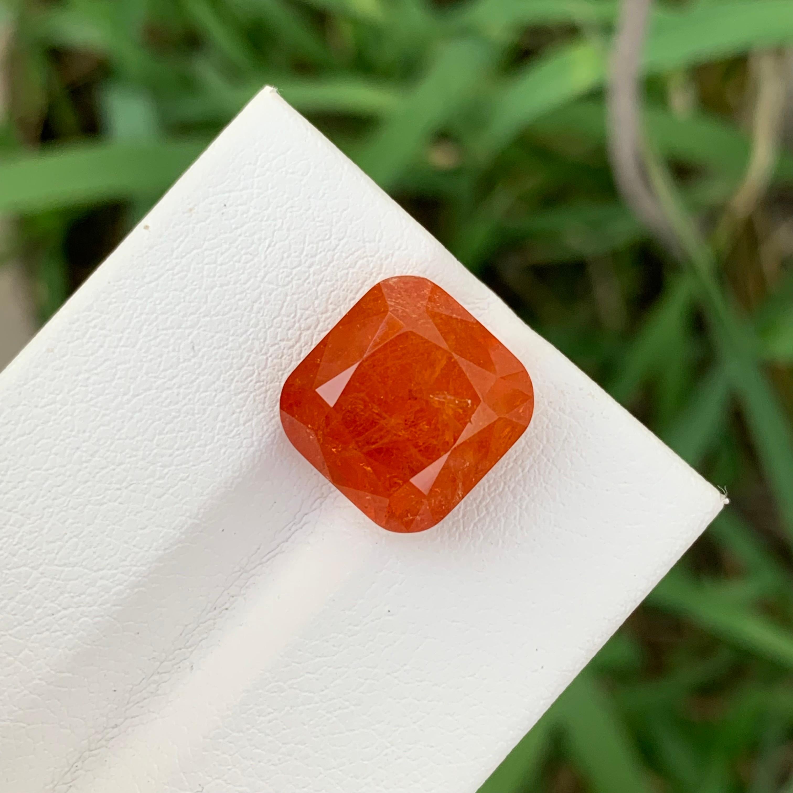 Pierre précieuse certifiée naturelle facettée grenat spessartine taille coussin de 12,07 carats Unisexe en vente