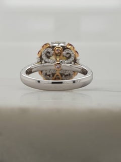 Certified Natural Fancy Intense Australian Argyle Yellow and Pink Diamond Ring