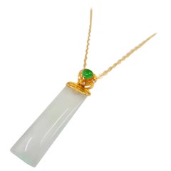 Certified Natural Icy and Imperial Jade and Diamond Pendant, Suitable for Kids