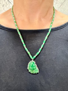 Certified Natural Jade & Diamond Goldfish Pendant. Apple Green Color. Lucky Jade