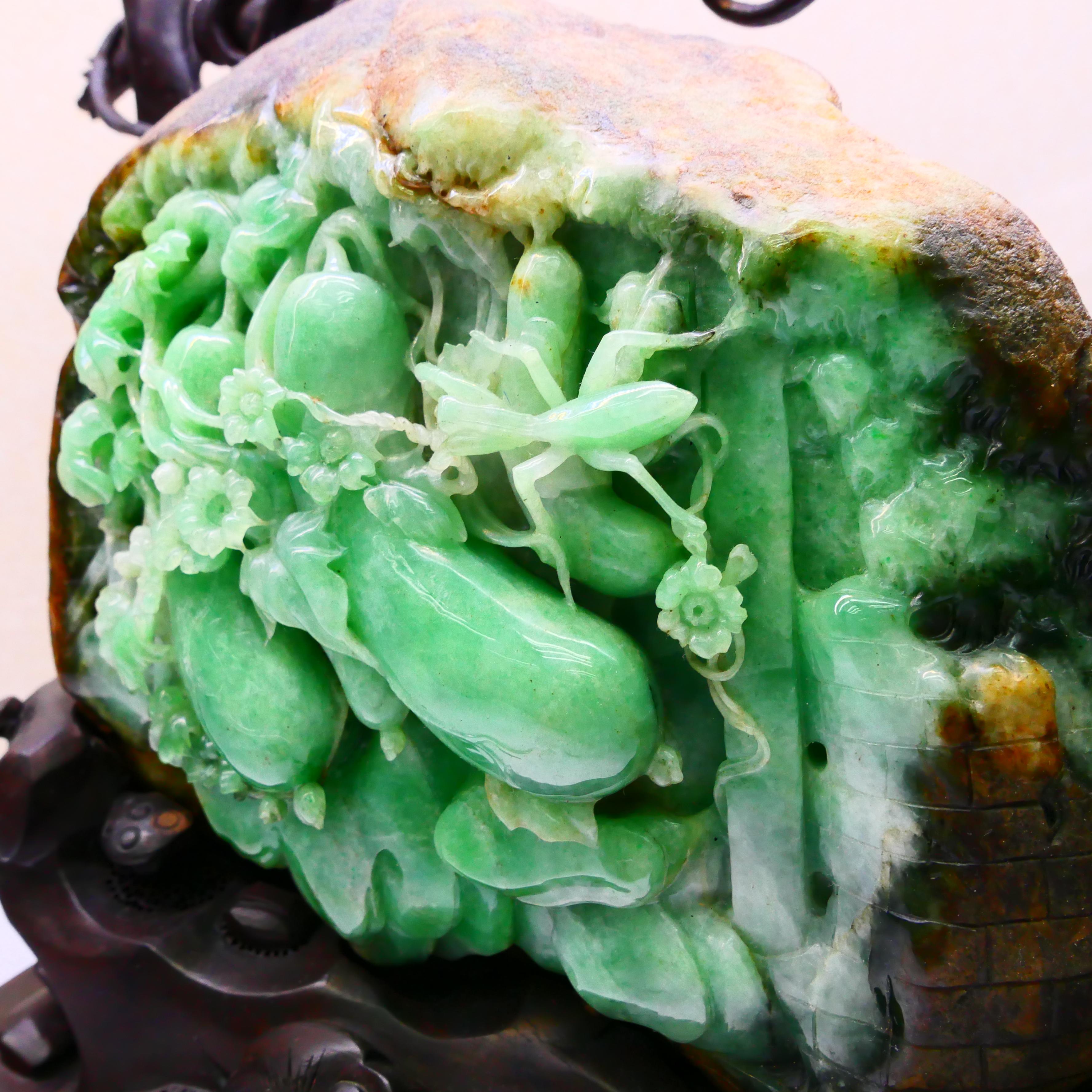 Certified Natural Jadeite Jade Decoration 