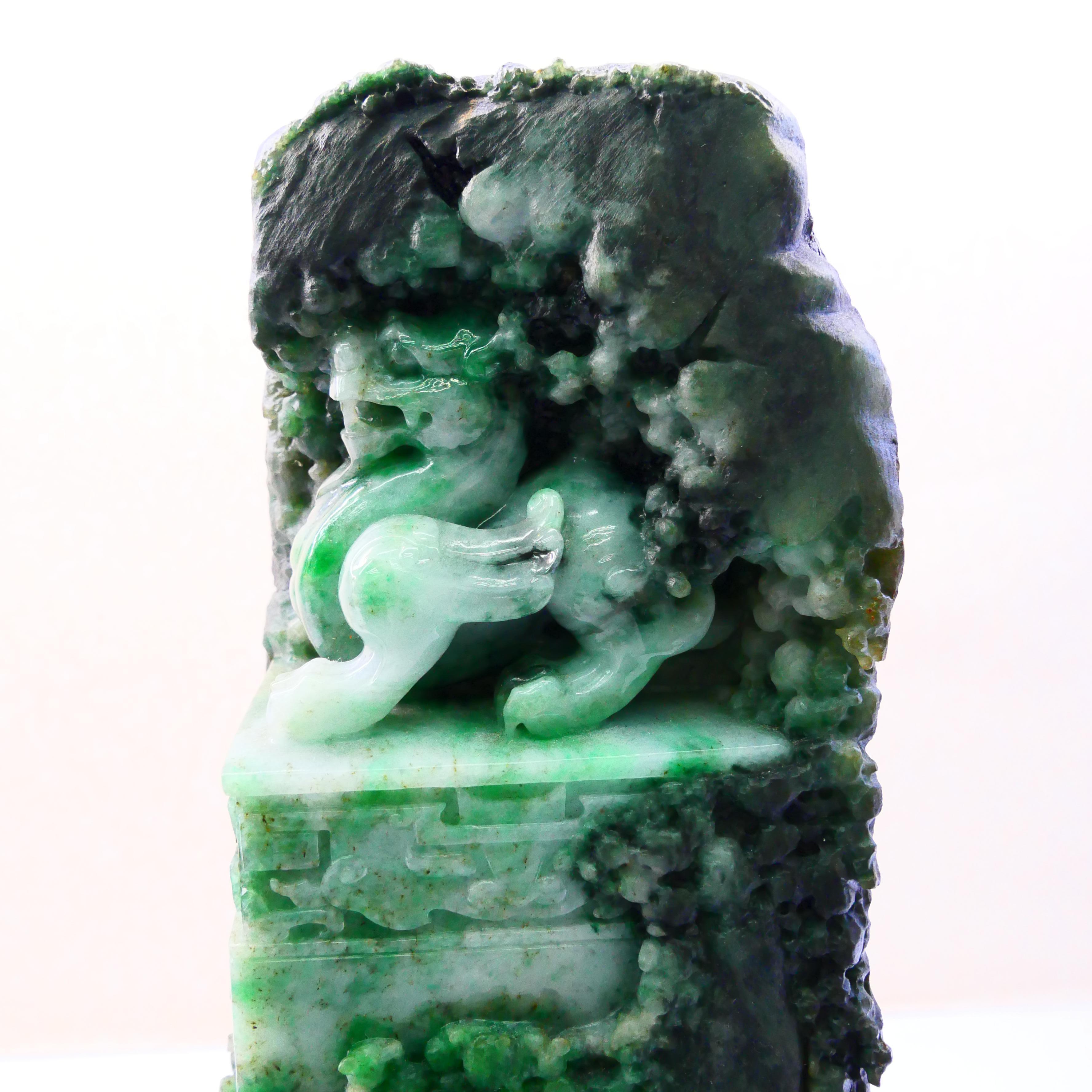 Certified Natural Jadeite Jade Decoration, 