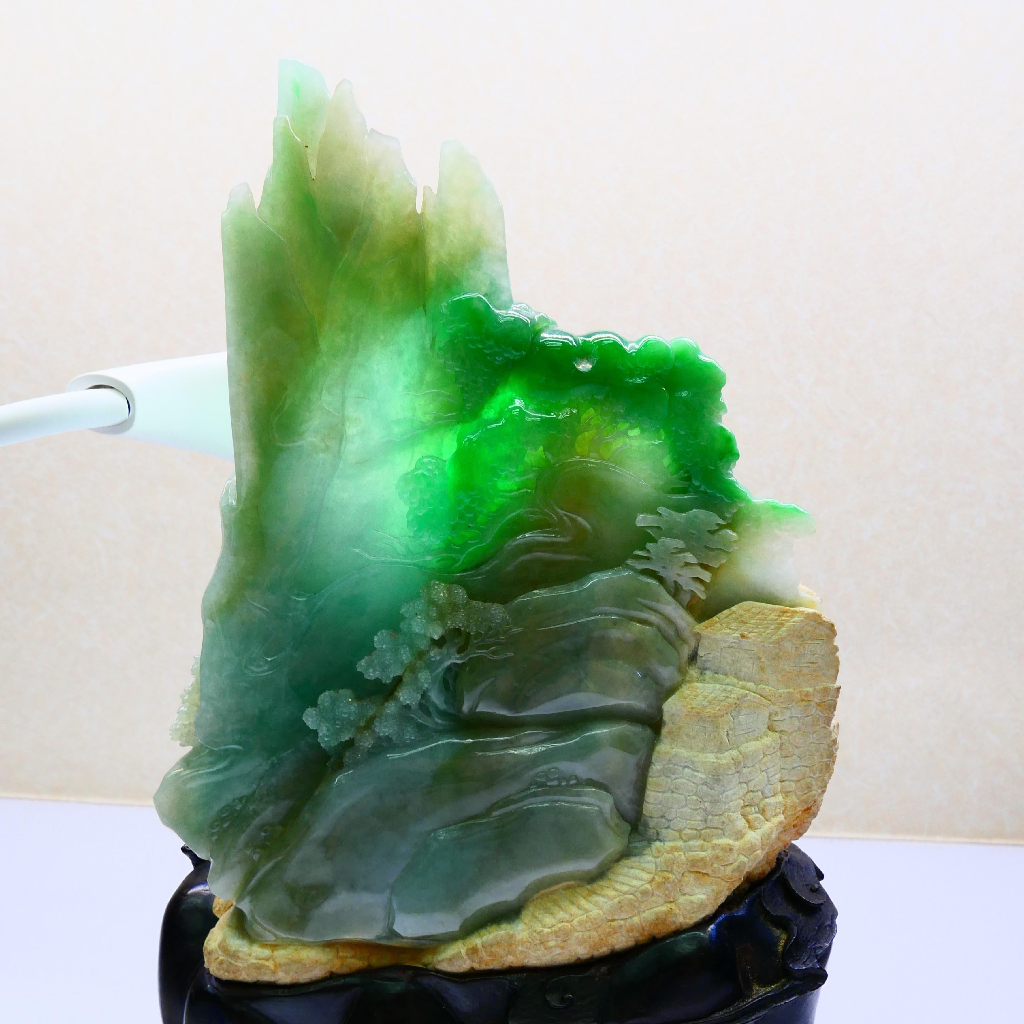 Zertifizierte natürliche Jade-Dekoration mit dem Titel „My Beautiful Home Town“ im Angebot 7