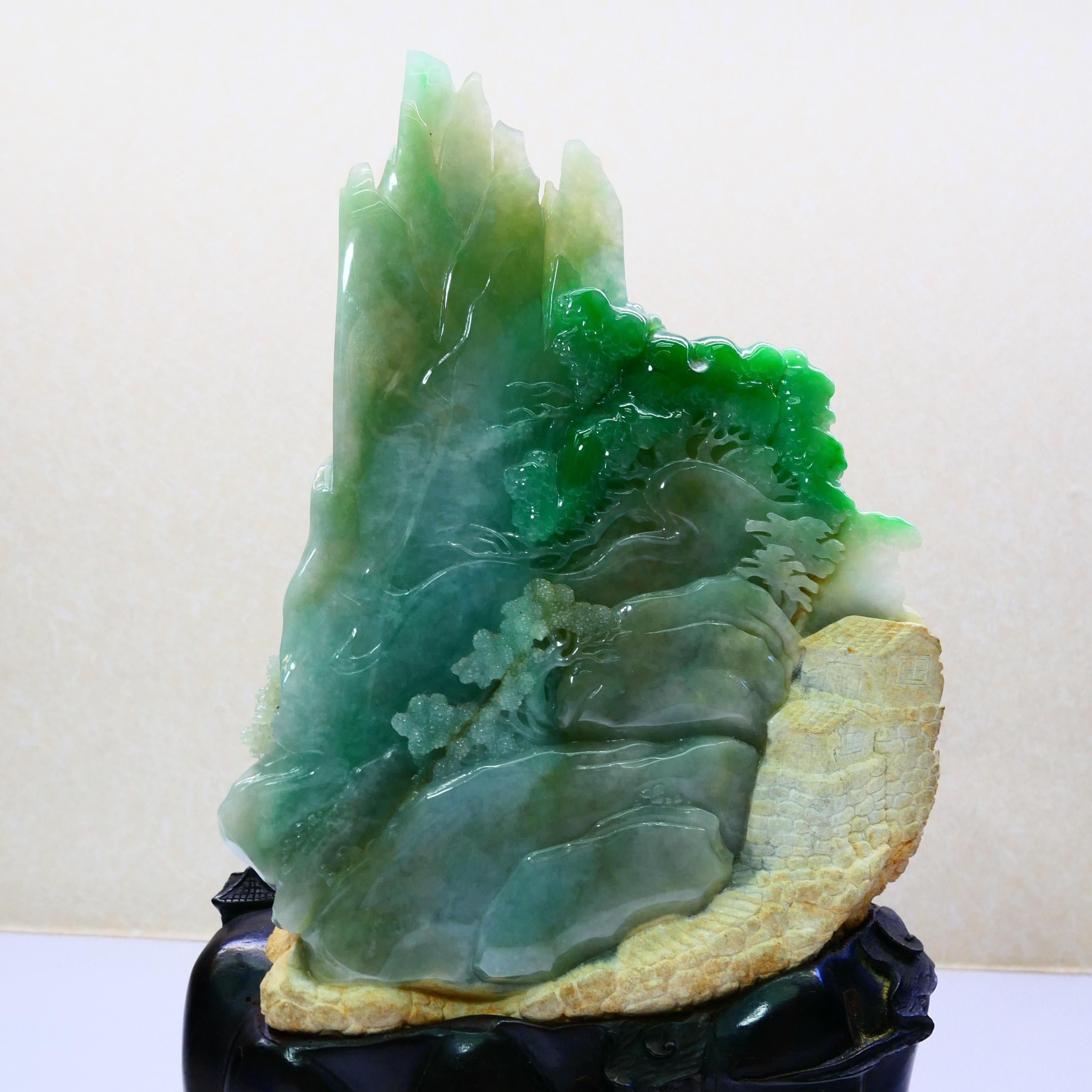 Zertifizierte natürliche Jade-Dekoration mit dem Titel „My Beautiful Home Town“ im Angebot 8