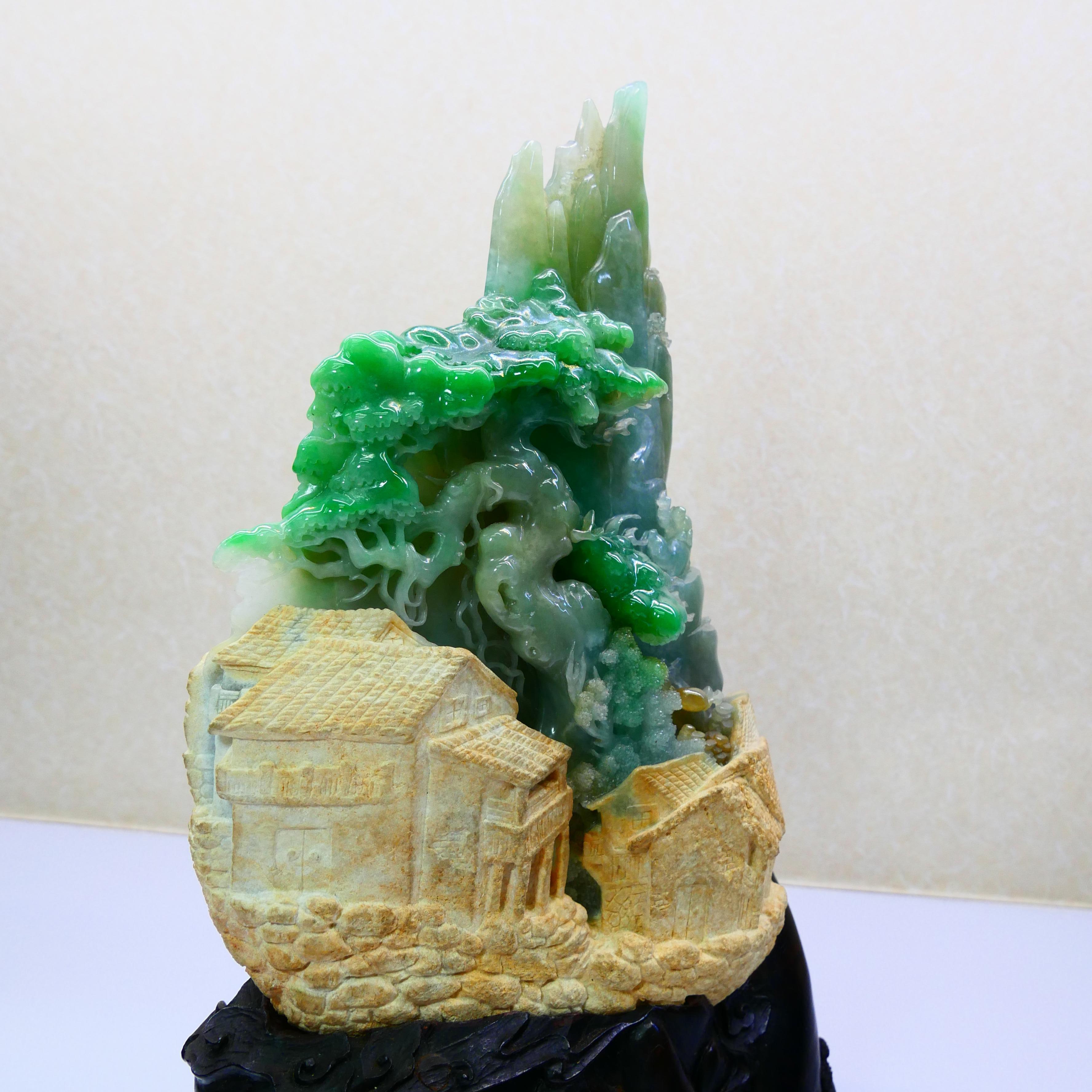 Important Certified Natural Jade Decoration, Titled 