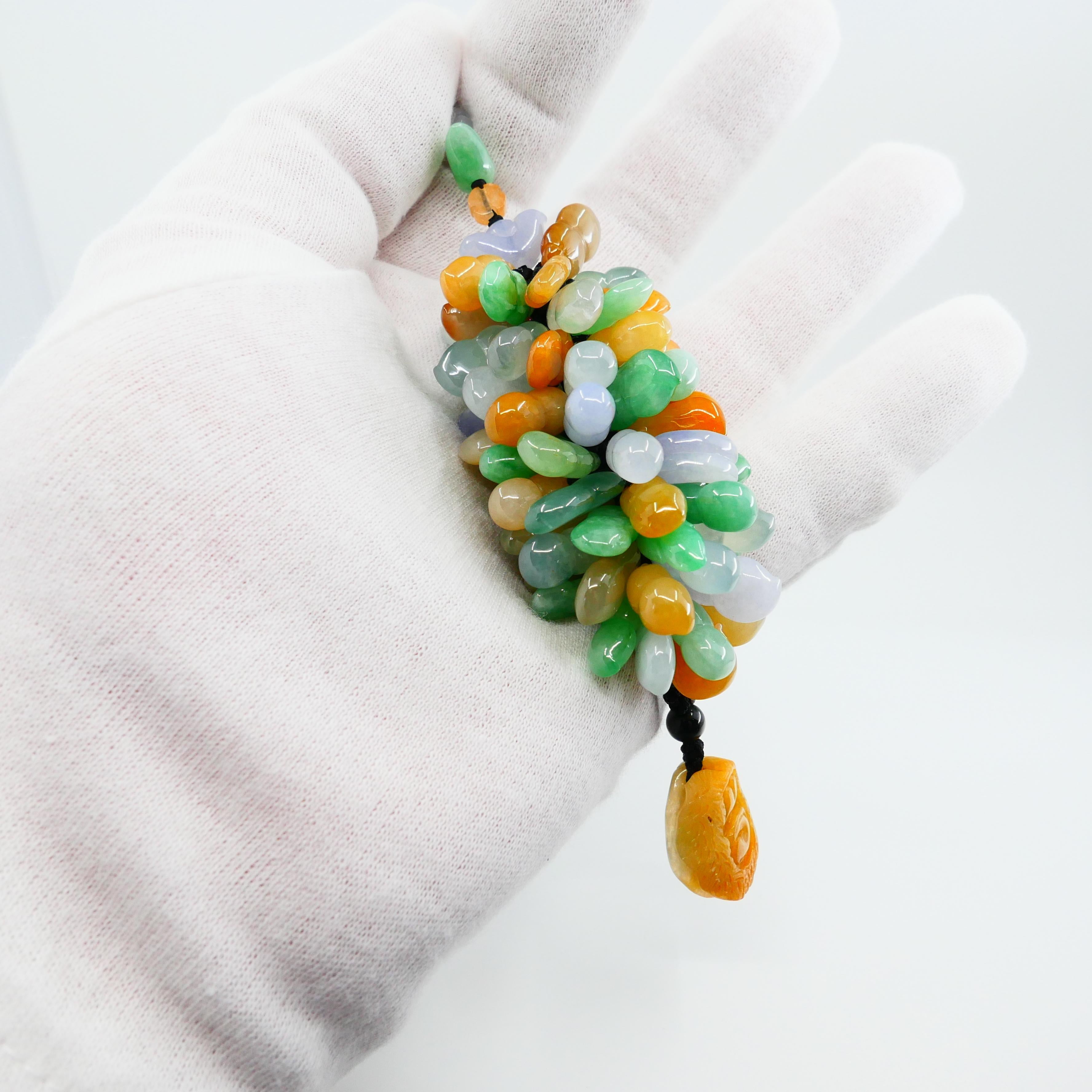 Certified Natural Jadeite Jade Drop Pendant Necklace, Handbag Charm, Apple Green For Sale 2
