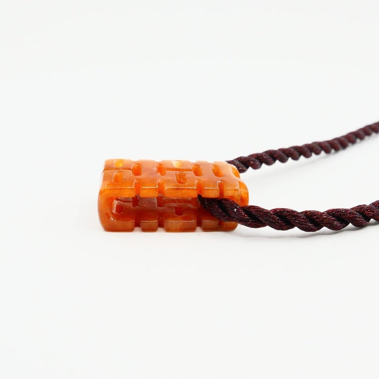 Certified Natural Jadeite Jade Pendant Cord Necklace, Double Happiness