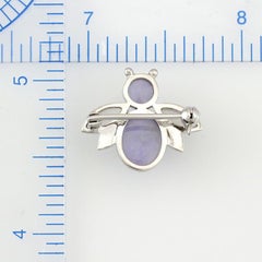 Certified Natural Lavender and Ice Jade Designer Bee Pin
