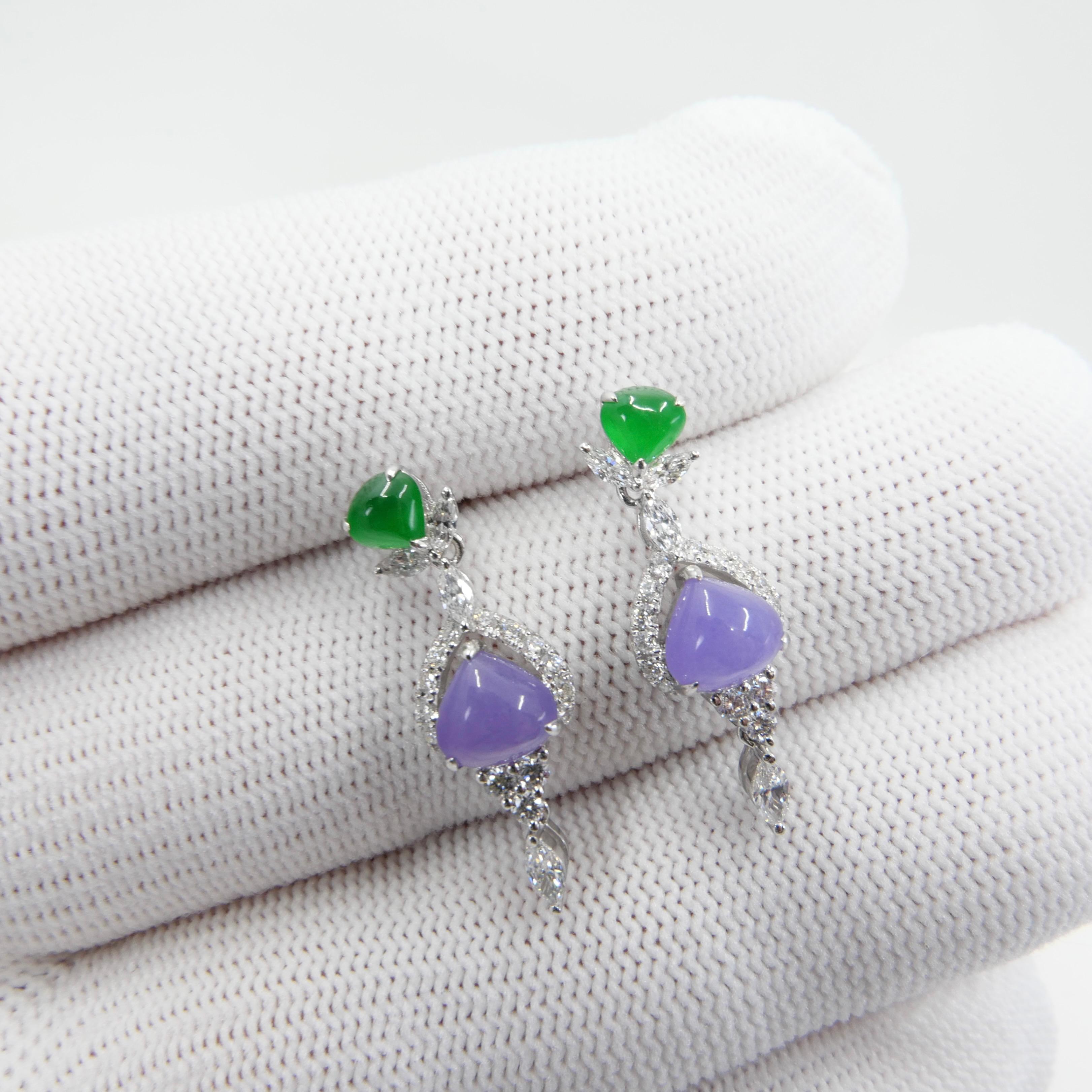 lavender diamond earrings