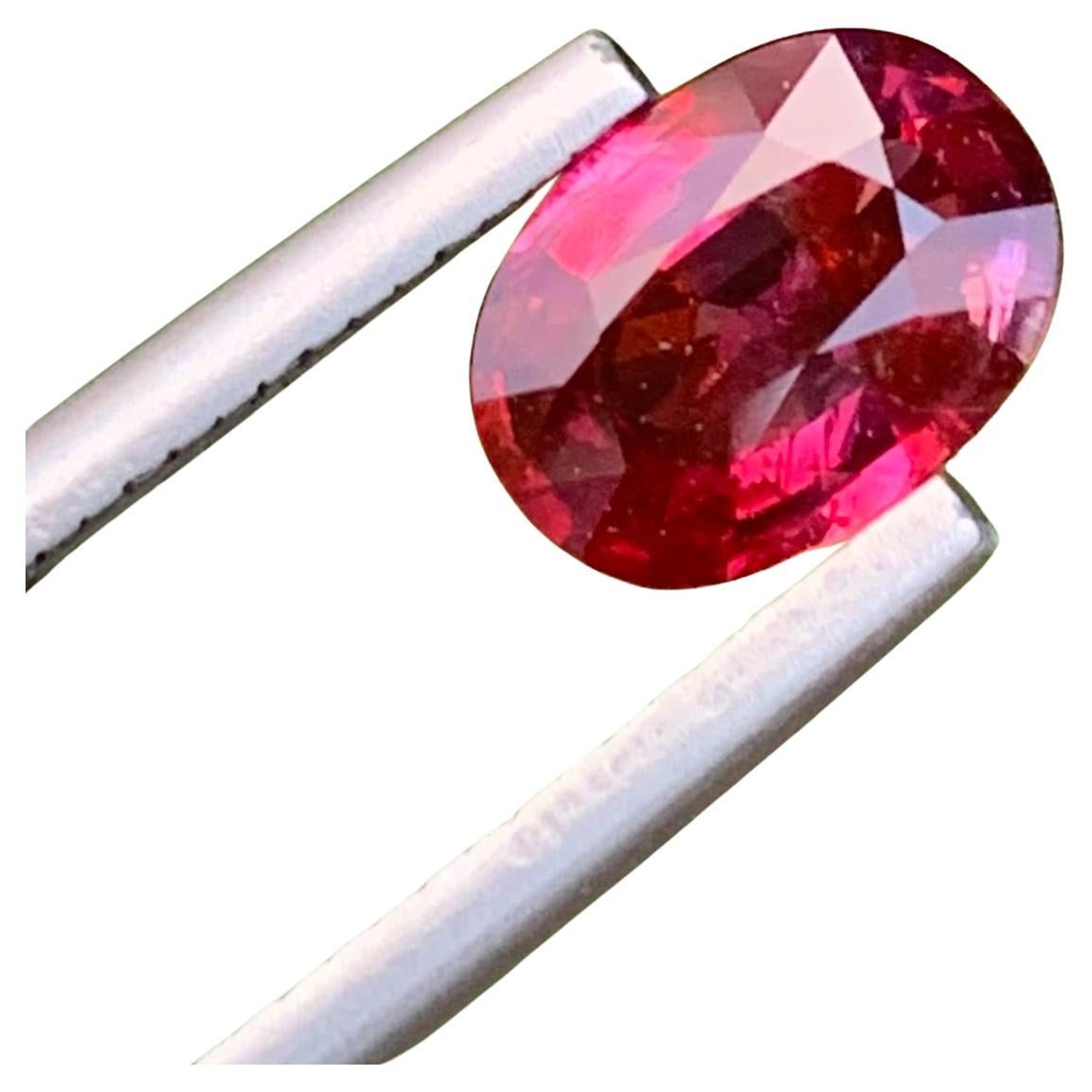 Certified Natural Loose 1.79 Carat Lustrous Ruby Oval Shape Gem From Africa 