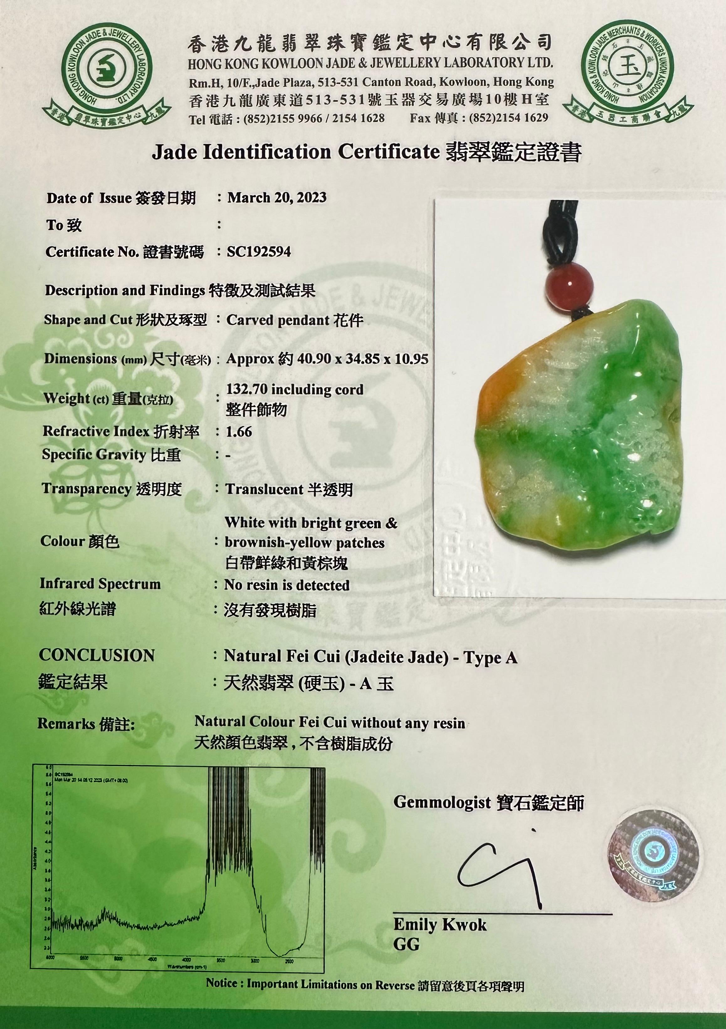 Zertifizierte natürliche mehrfarbige Jade- und Achat-Anhänger-Halskette. Exquisite Schnitzerei. im Angebot 11