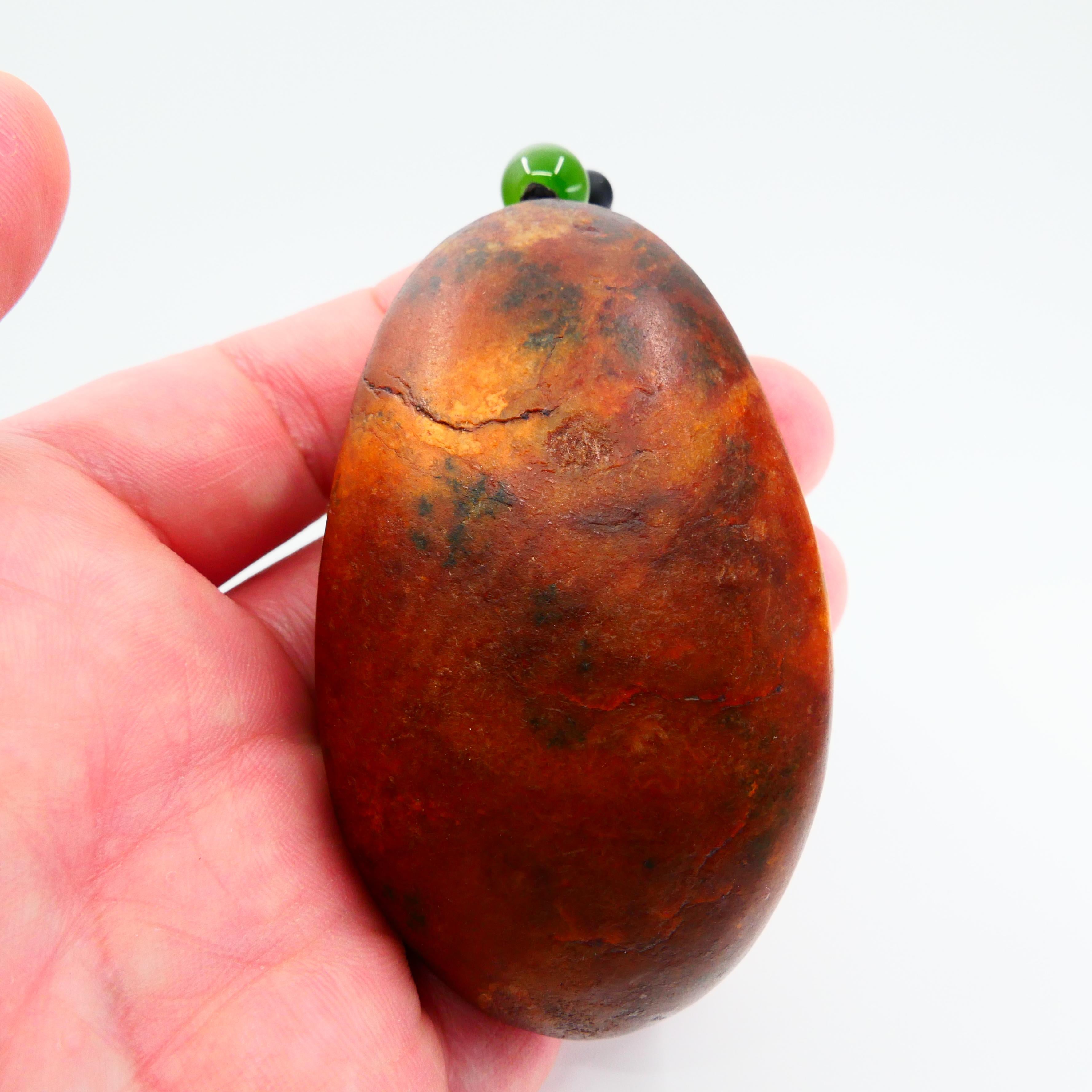 Certified Natural Nephrite Jade Carving, True Mutton Fat Jade, Bodhidharma, 達摩 6