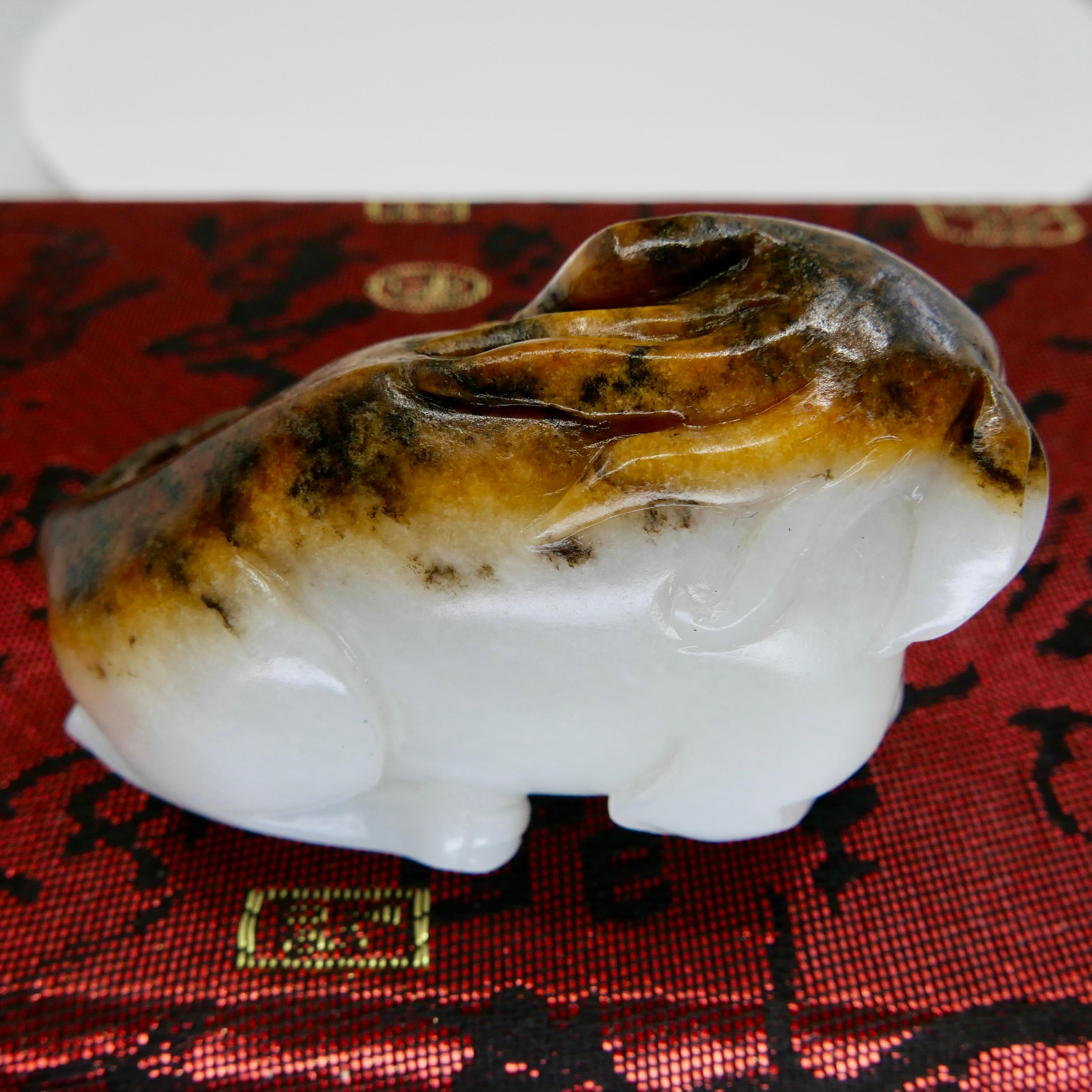 Certified Natural Nephrite Jade Mythical Beast, Hetian River Pebble Material For Sale 1