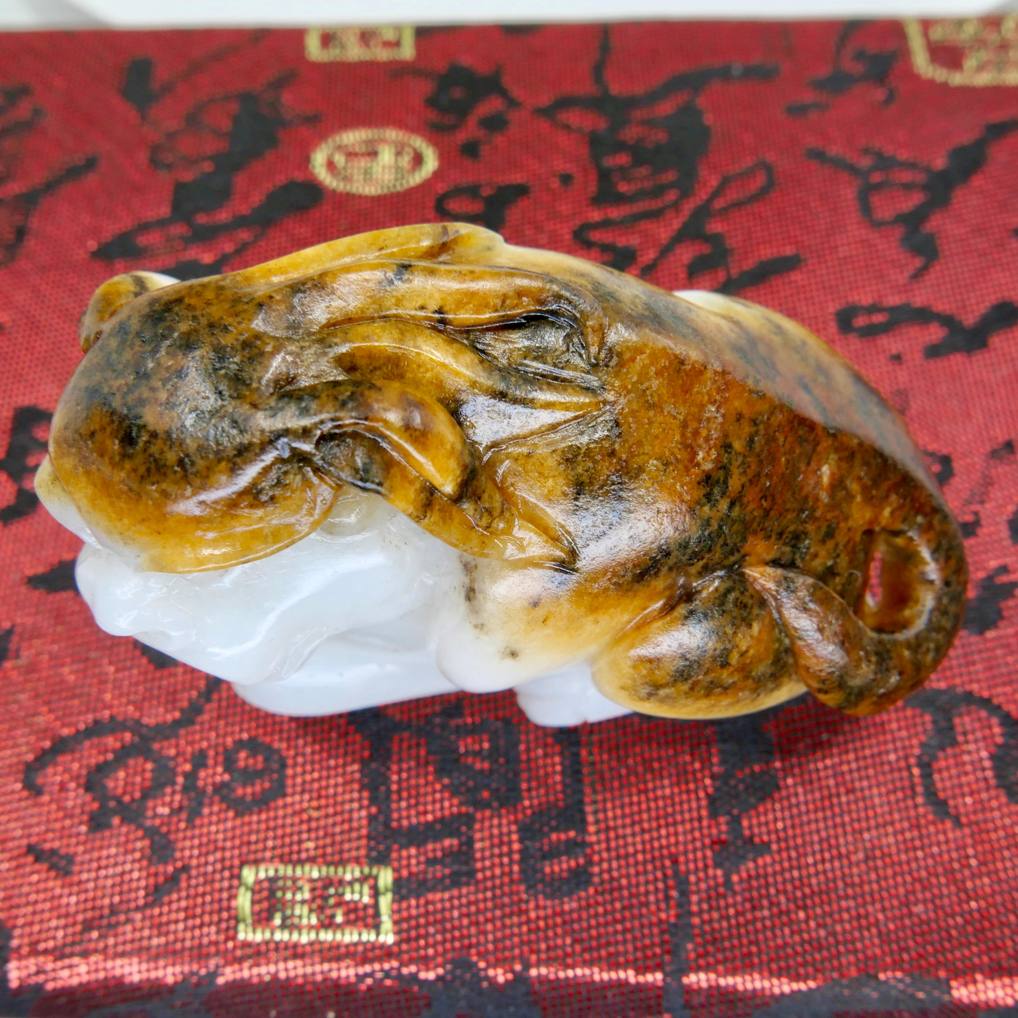 Certified Natural Nephrite Jade Mythical Beast, Hetian River Pebble Material For Sale 3