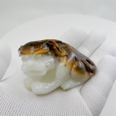 Certified Natural Nephrite Jade Mythical Beast, Hetian River Pebble Material