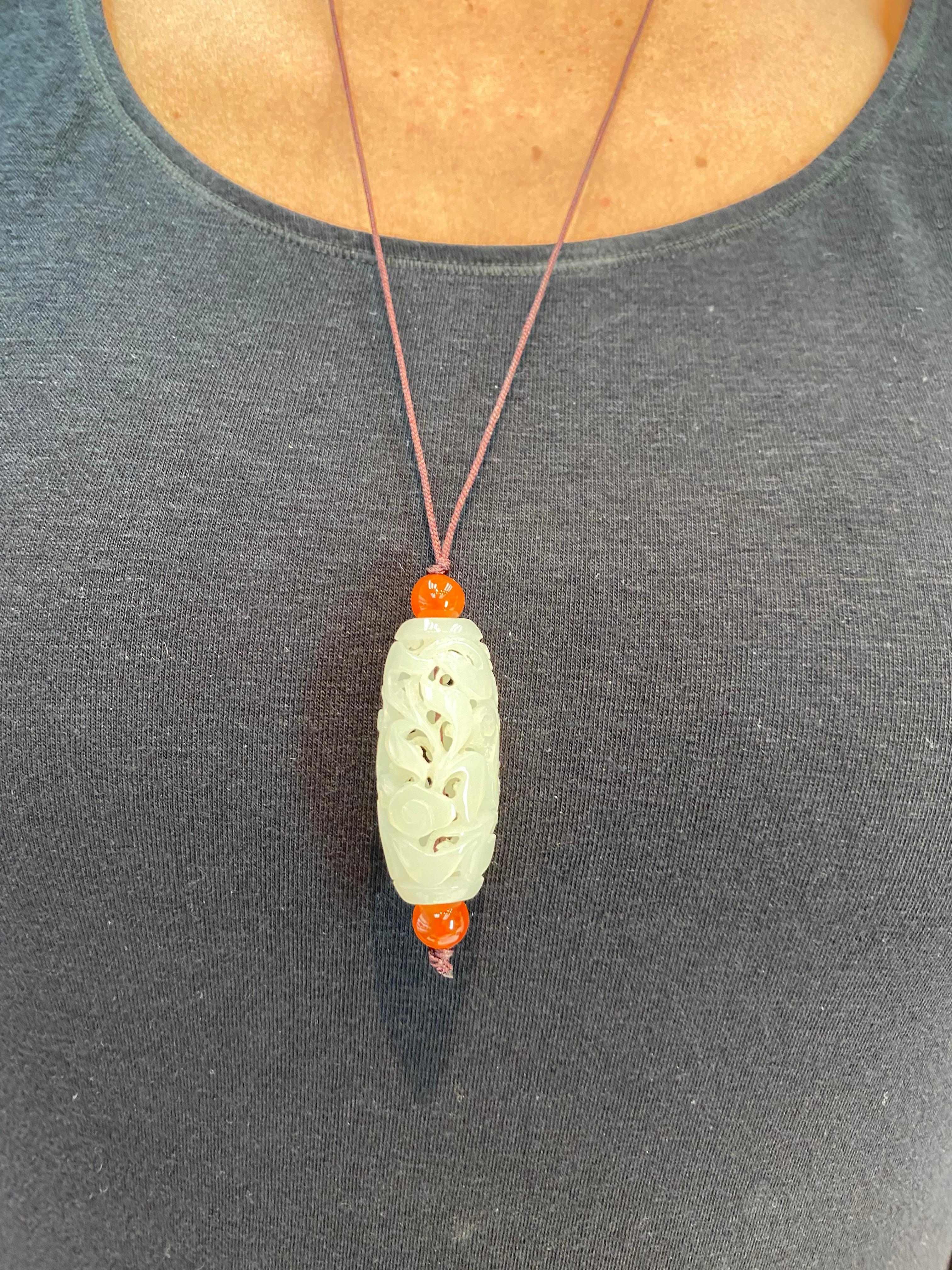 For your consideration. This pendant is certified natural nephrite jade. This jade is very well carved and well hollowed. This well hollowed carving is not easy to do. In fact it is very difficult to do to this high standard. The Hetian nephrite