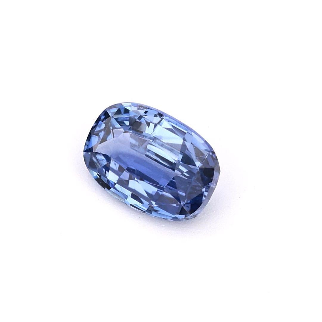 Cushion Cut Certified Natural No heat Blue Sapphire Ceylon Origin Gemstone 1.15 Ct For Sale