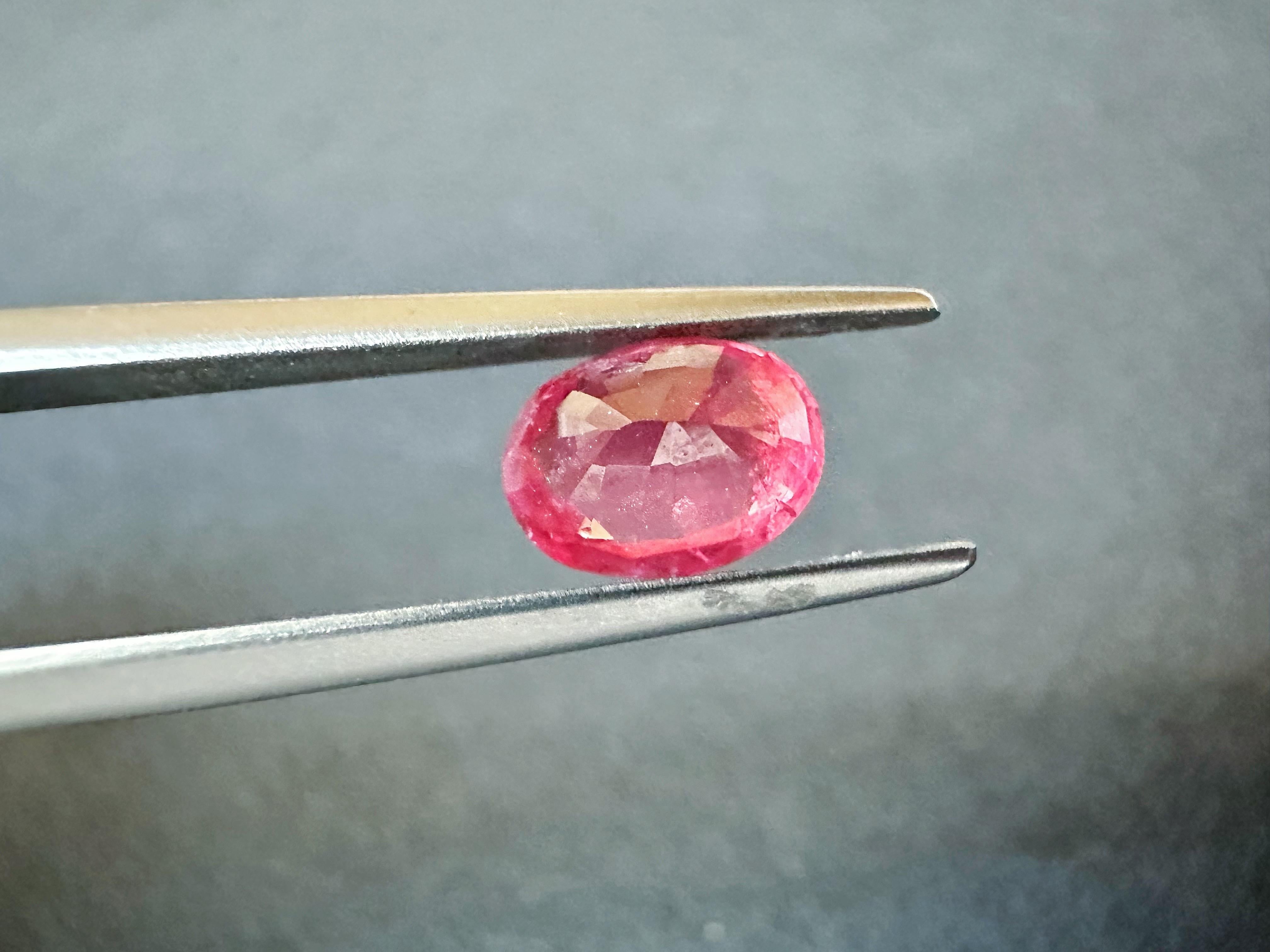 Certified Natural Orangy Red Mahenge Spinel Loose Stone, Great Neon Color Spinel For Sale 7