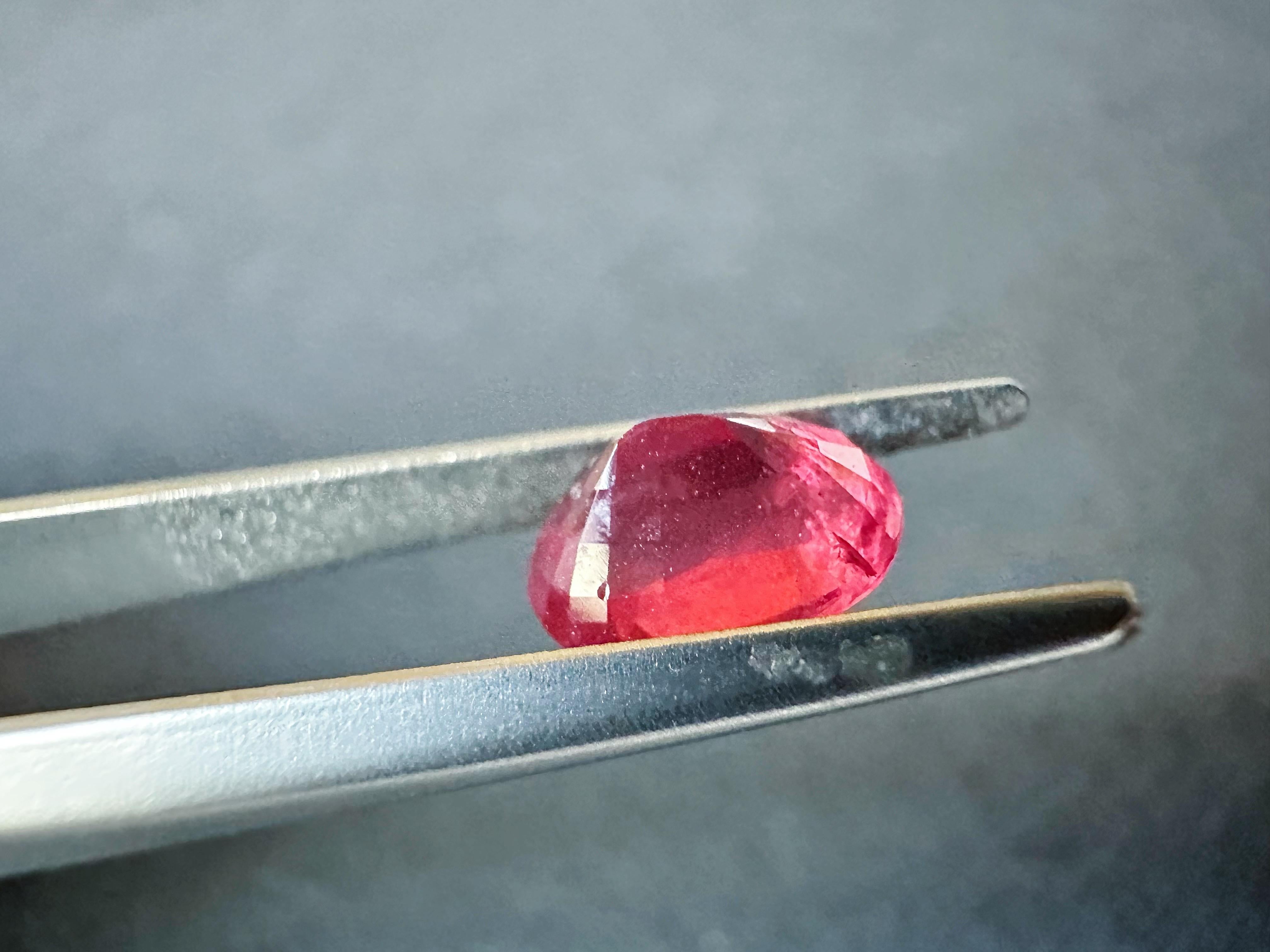 Certified Natural Orangy Red Mahenge Spinel Loose Stone, Great Neon Color Spinel For Sale 8