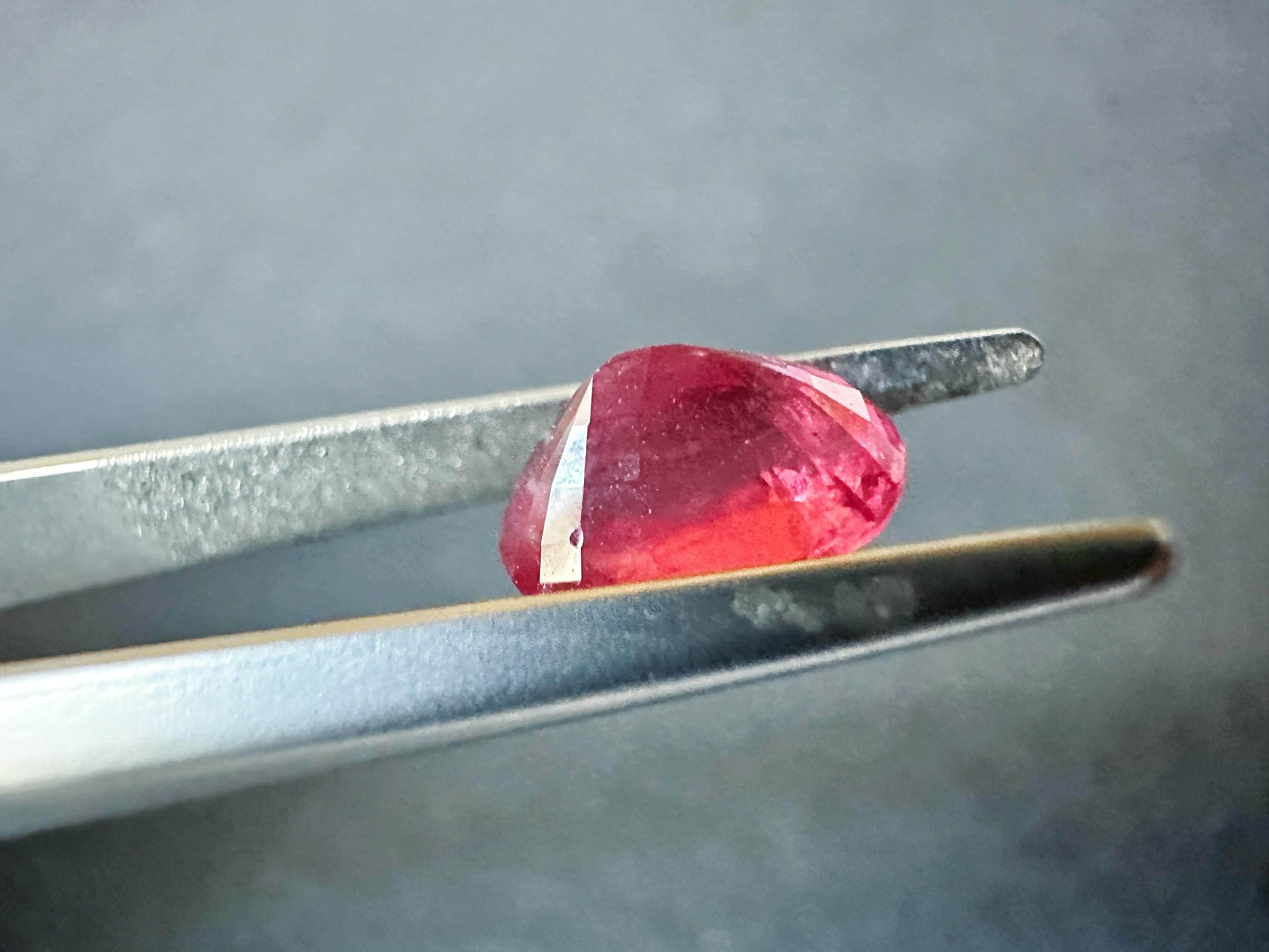 Certified Natural Orangy Red Mahenge Spinel Loose Stone, Great Neon Color Spinel For Sale 9