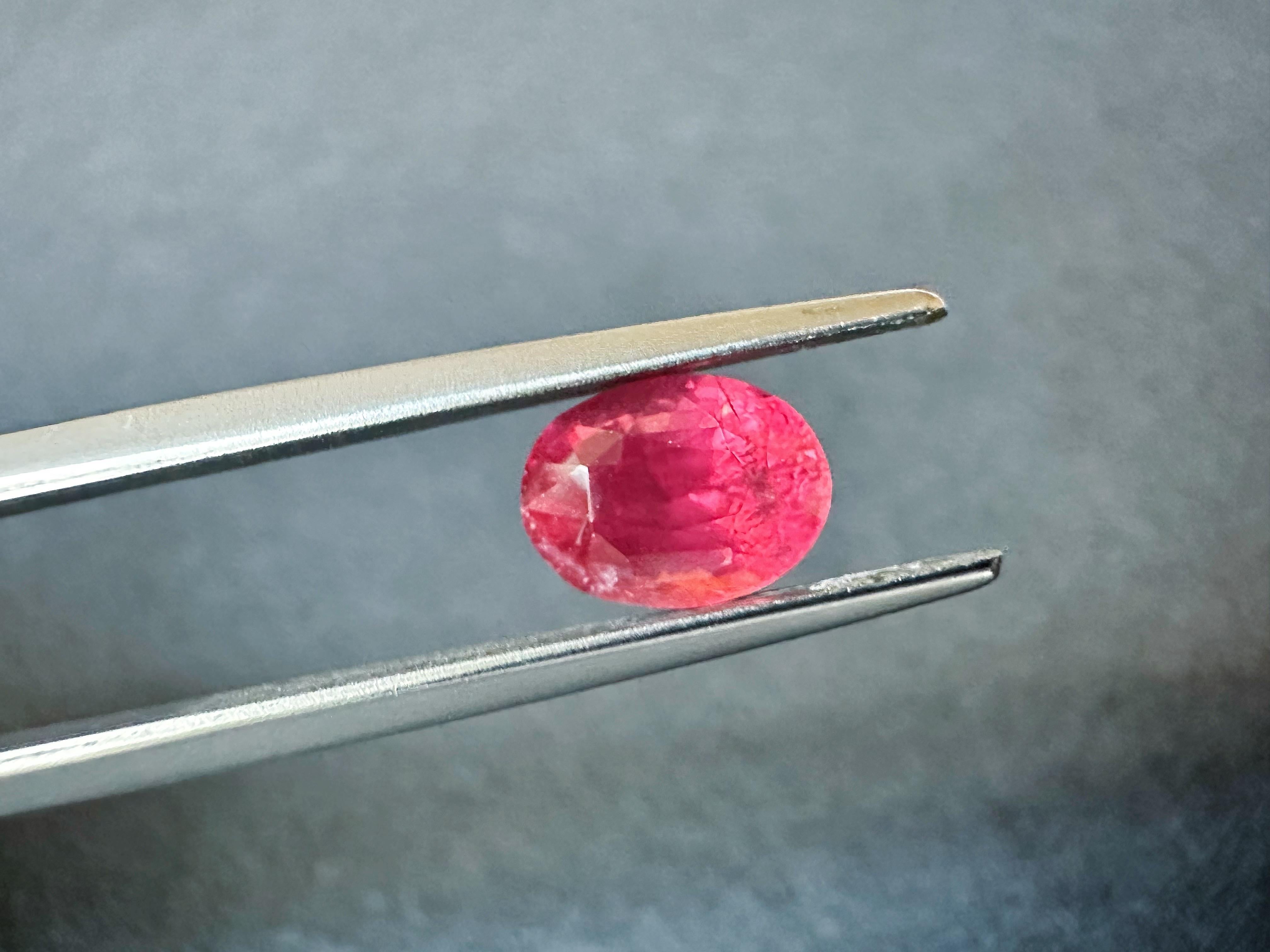 Oval Cut Certified Natural Orangy Red Mahenge Spinel Loose Stone, Great Neon Color Spinel For Sale